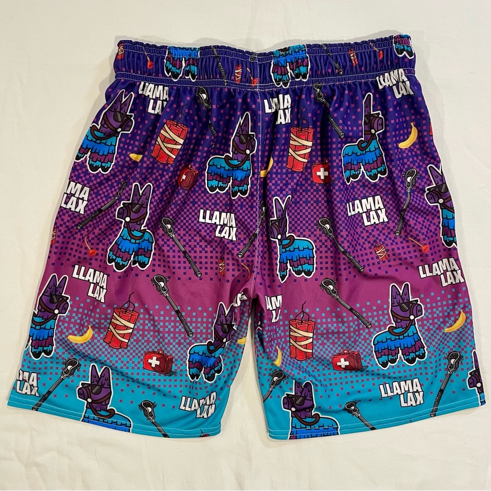 Lacrosse Unlimited Fortnite Shorts Mens Small Llama Lax Pinata Video Games TNT - Picture 3 of 3